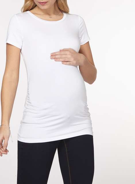 **Maternity Black And White Round Neck Tops